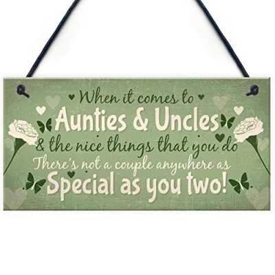 Image of RED OCEAN Keepsake Gift For Auntie And Uncle Family Plaque Home Decor Sign Birthday From Niece Nephew