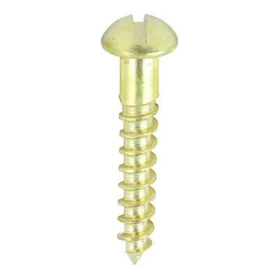 Image of 2x TIMCO Solid Brass Timber Screws Slot Round 00081RBS Pack of 200