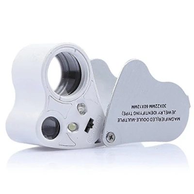 Image of KINGMAS 2 Lens 30x 60x Illuminated Jewelry Eye Loupe Jewelers Magnifier Magnifying with LED Lighting