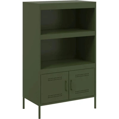Image of vidaXL Highboard Olive Green 68x39x113 cm Steel