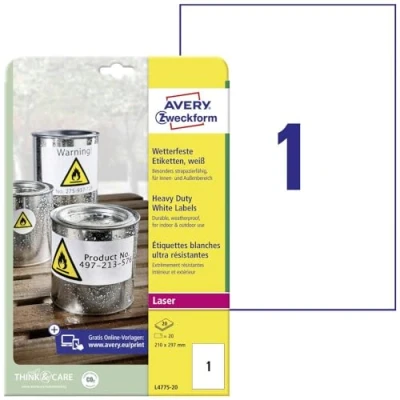 Image of AVERY ETIKETTEN L4775 20 210X297MM WS