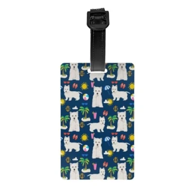 Image of Luggage Tags,PVC Name Tag Travel Suitcase Identifier ID Tags Durable Label,Westie Dog