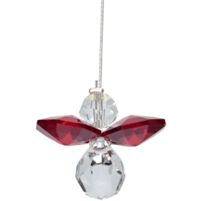 Image of Hanging Crystal Guardian Angel Birthstone Suncatcher JANUARY GARNET Embellished with Swarovski Crystals
