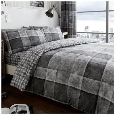 Image of GC GAVENO CAVAILIA Geometric Duvet Cover Single (135cm X 200cm) with Pillowcase Bedding Set Polycotton Comforter Grey