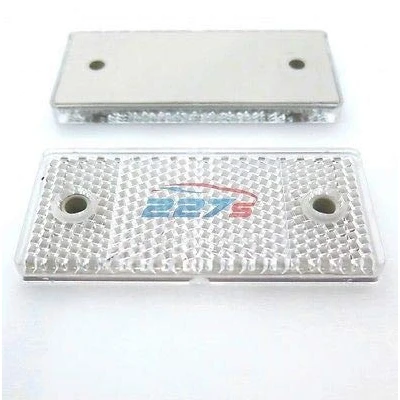 Image of 227s Rectangular Trailer Caravan Reflectors for Mounting with Screws Suitable Vehicles, Cycle Carriers, Gateposts E Approved White 69mm x 31.5mm Depth 6 mm 2 Pack