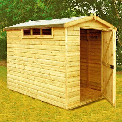 Image of 6&#039; x 8&#039; Shire Premium Security Apex Wooden Garden Shed (1.79m 2.39m)