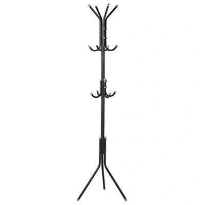 Image of lyrlody Coat Rack,12 Hooks Metal Rack Hat Tree Stand Clothes Bag Hanger Drying Organizer for Home Bedroom,68.50inch Height(Black)