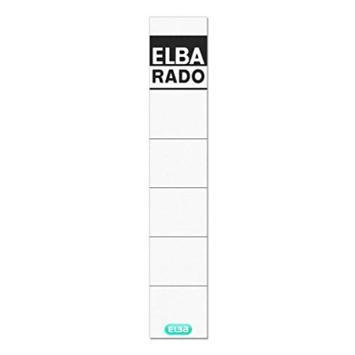 Image of ELBA Rado 100551822 Spine Labels Slim and Short Self Adhesive Pack of 10 White
