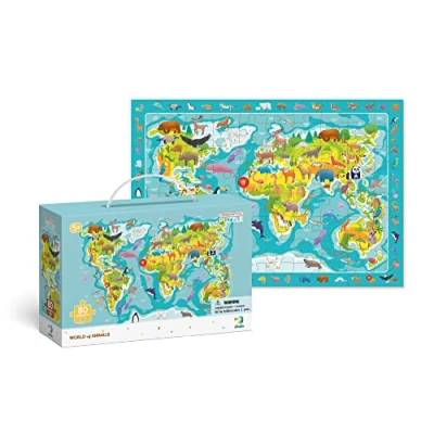 Image of Dodo D300133 Educational Observation World of Animals Puzzle 80 Pieces, Various