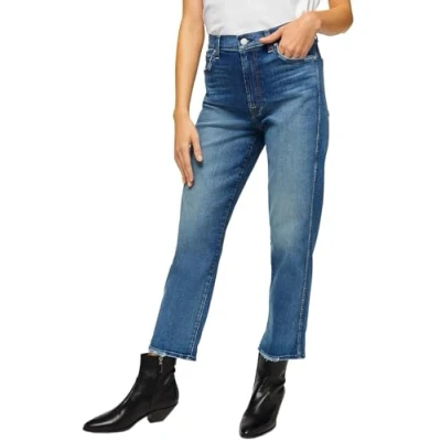 Image of 7 for All Mankind High Waist Cropped Straight in Distressed Authentic Light Blue 27