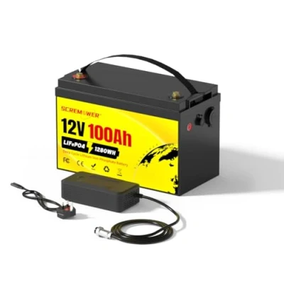 Image of 12.8V LiFePO4 Battery 100Ah Lithium with 100A BMS group 31, 10 Years Lifespan, 12V Solar Deep Cycle Charger for Winter Power Storage, Trolling Motor, Off grid, Boat, RV