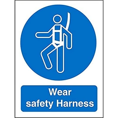 Image of Seco Wear Safety Harness Sign, 200mm x 300mm 1mm Semi Rigid Plastic