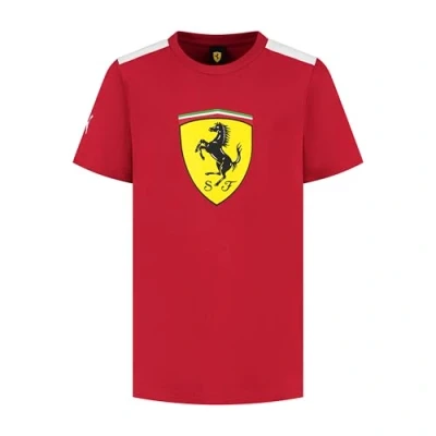 Image of PUMA Scuderia Ferrari F1 Men&#039;s Tshirt with Large Scudetto Shield Logo Red Size: L