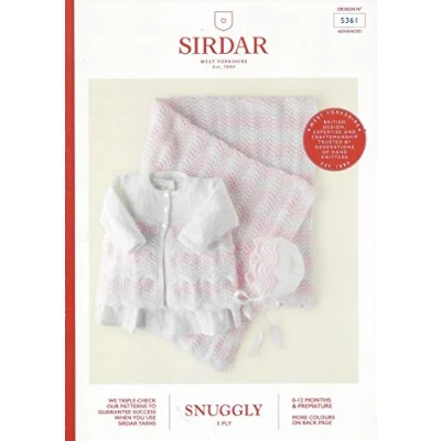 Image of Sirdar Snuggly 3 ply Knitting Pattern 5361 Coat, Bonnet &amp; Blanket