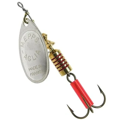 Image of Mepps Aglia Spinner/Lure Sizes 0 4 Silver,Gold,Copper Colours Trout Salmon Perch Pike Lure (Silver Size 4)