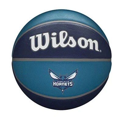 Image of Wilson Basketball, NBA Team Tribute Model, CHARLOTTE HORNETS, Outdoor, Rubber, Size: 7