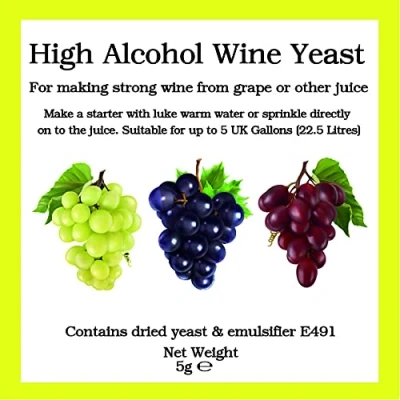 Image of High Alcohol Wine Yeast Sachet 5g Also for Fermenting at Higher Temperatures Homebrew Home Brew