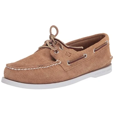 Image of Sperry Men&#039;s A/O 2 Eye Suede Boat Shoe, Tan, 8.5 UK