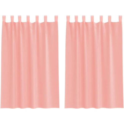 Image of vidaXL Voile Curtains with Loops 2 pcs Pink 140x175 cm