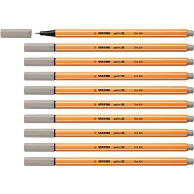 Image of Fineliner STABILO point 88 Pack of 10 Warm Grey