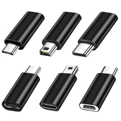 Image of SHUBEIEUMI USB C Adapters 6 Pack, to Micro Adapter, Mini Compatible with Laptops, PC, MacBook Pro, Samsung Galaxy, etc.