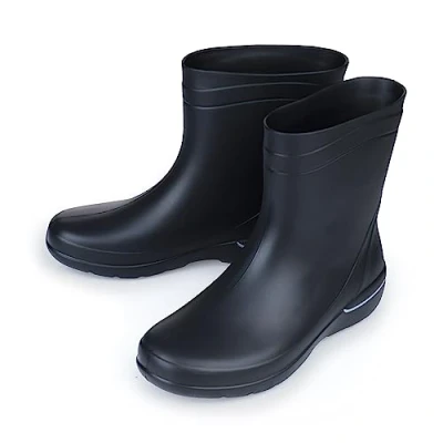 Image of ESTRO Short Wellington Boots Women Ladies Wellies Rubber for Mid Calf CR01 (6 UK, Black)