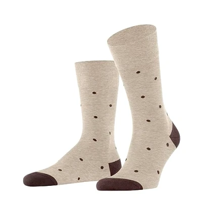 Image of FALKE Men&#039;s Dot M SO Cotton Patterned 1 Pair Socks, Beige (Taupe Melange 4045), 5.5 8