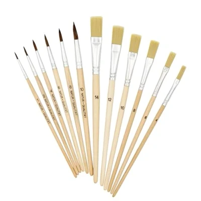 Image of K3T Brush Set, Wood Metal, Natural, 12 Verschiedene Pinsel