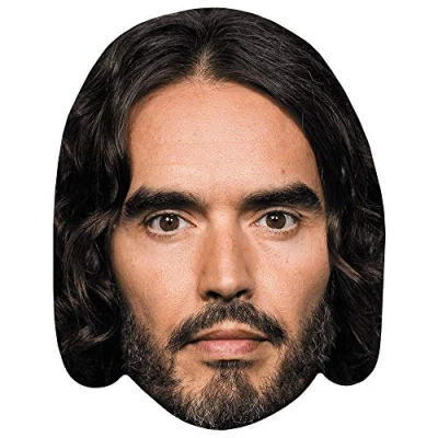 Image of Russell Brand (Long Hair) Celebrity Mask, Flat Card Face, Fancy Dress Mask