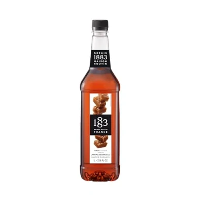 Image of 1883 Maison Routin Premium Salted Caramel Syrup for Coffee, Hot Chocolate &amp; Milkshakes PET 1L