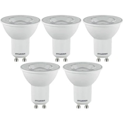 Image of SYLVANIA GU10 LED Light Bulbs, 4.2W, 350 Lumens, 50W Equivalent, Neutral White 4000K 5 Pack