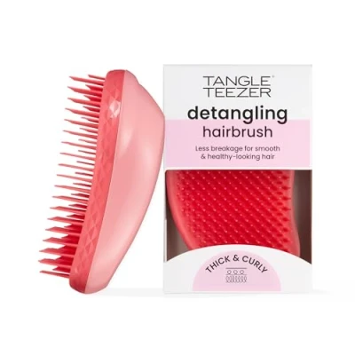 Image of Tangle Teezer The Thick &amp; Curly Detangling Hairbrush Strong Two Tiered Teeth Palm Friendly Suitable for Wet Dry Hair Get Frizz Free, Super Defined Curls Lipstick Duo