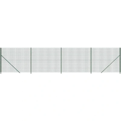 Image of vidaXL Galvanized Steel Wire Mesh Fence with PVC coating Versatile and Durable, Suitable for Property Barrier Animal Enclosure, 1.4 x10m, Green