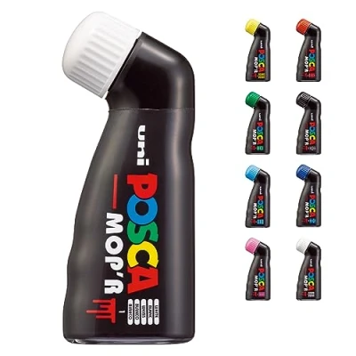 Image of Posca Uni Mitsubishi Pencil Marker MOP&#039;R Round Tip XXL 3 19mm Ergonomic Shape Half Ride Body Water Based For Any Surface (White)