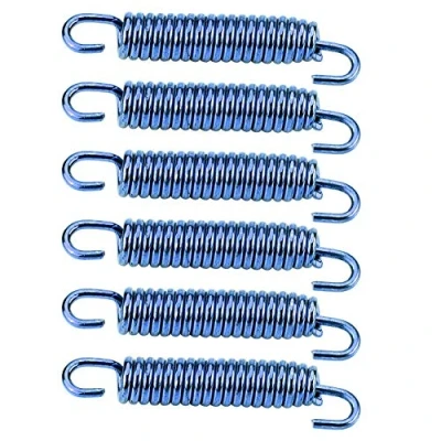 Image of Qiilu 6pcs Stainless Steel Exhaust Pipe Hooks Springs for Motorcycle Scooter ATV (Blue)