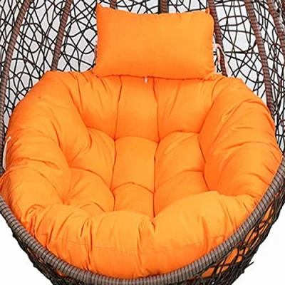 Image of Egg Chair Cushion Only, Washable Hanging Replacement, Large Thick Swing Cushion, Indoor Outdoor Garden Mat Pads for Chairs Orange
