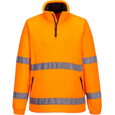 Image of Portwest Hi Vis 1/2 Zip Fleece Orange Large