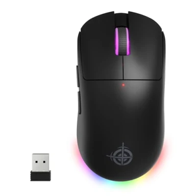 Image of ATTACK SHARK X MAGIC REFINER G6 Wireless Gaming Mouse, 72g Lightweight, 24000 DPI, 1000Hz Polling Rate, BT/2.4G Wireless/Wired RGB, 750mAh Battery, with Grip Tape for PC/Mac Black