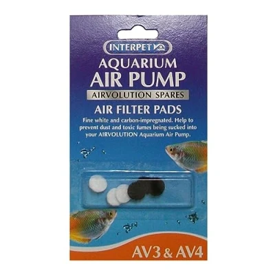 Image of Interpet Air Pump AirVolution AV3/ AV4 Carbon and Felt Filter Pad, Pack of 3