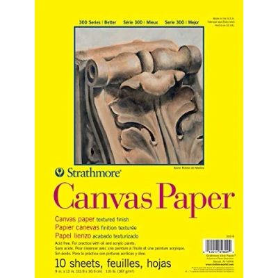 Image of Strathmore 300 Series Canvas Pad, 9&quot;x12&quot; Glue Bound, 10 Sheets