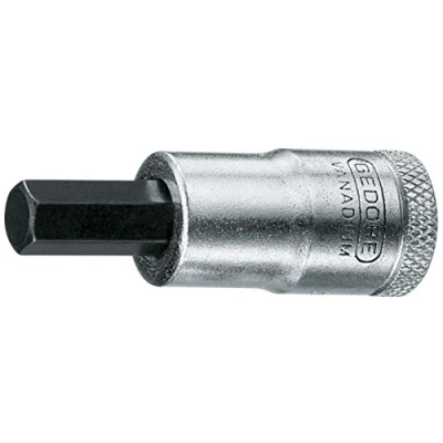 Image of Gedore IN304 3/8 4 x 47 mm 6 Hex Screws Screwdriver Bit Socket Silver