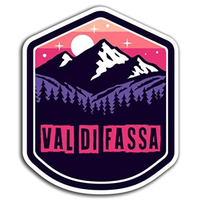 Image of 2 x 10cm Val Di Fassa Ski Vinyl Stickers Travel Sticker Laptop Luggage #23700 (10cm Tall)