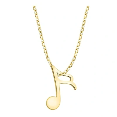 Image of Sofia Milani Women&#039;s Necklace 925 Silver Gold Plated Music Crotchet Note Pendant N0589