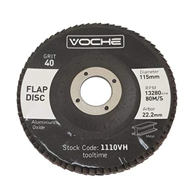 Image of 10 Pack of 115mm 40 Grit Aluminium Oxide Flap Discs for Angle Grinders