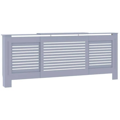 Image of vidaXL MDF Radiator Cover Grey 205 cm