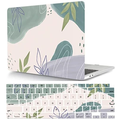 Image of Laptop Shell Case Compatible with MacBook Air 13 inch 2017 2016 2015 2014 2013 2012 2011 2010 Release A1466 A1369, Plastic Hard Cover &amp; Keyboard Leaves