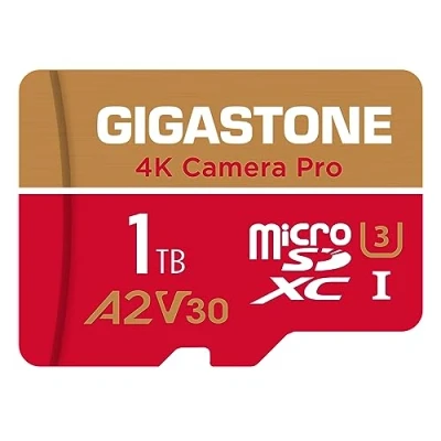 Image of [5 Yrs Free Data Recovery] GIGASTONE 1TB Micro SD Card, Camera Pro MAX, Up to 150/140 MB/s, MicroSDXC Memory Card for DJI, Gopro, Insta360, Dashcam, 4K Video UHS I A2 V30 U3 C10 with Adapter
