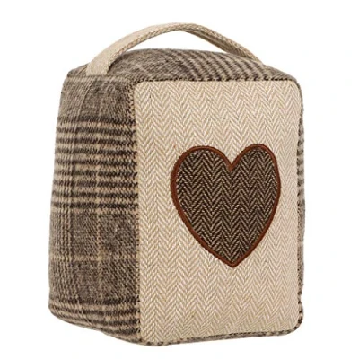 Image of Door Stop Tweed Tartan 1.4kg Embroidered Fabric Weight Stopper (BW36)