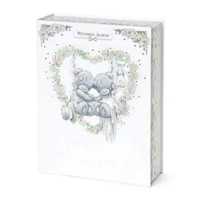 Image of Me To You AGA01001 Tatty Teddy Wedding Day Album 160 Photos, 6 x 4, Blue,grey,pink,silver