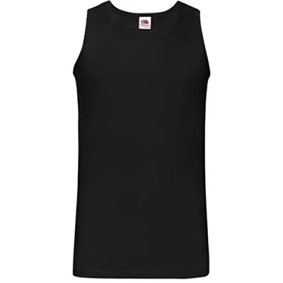 Image of FRUIT OF THE LOOM Men&#039;s Athletic Lightweight Vest, Black, S